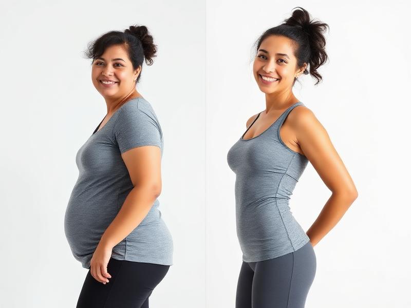 Antes e depois de Mariana, que perdeu 12 kg acompanhando o tratamento no RosaMon